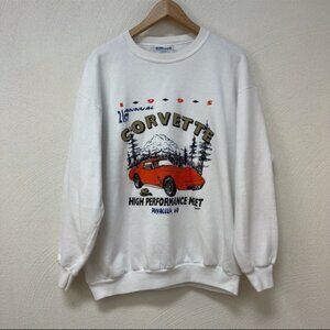 VTG 1995 "Corvette High Performance Meet" Puyallup WA Crewneck Sweatshirt Sz L